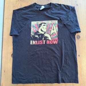 Star Trek Join The Federation Enlist Now Graphic Shirt Black Mens Size Large